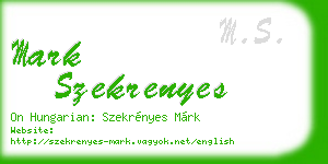 mark szekrenyes business card